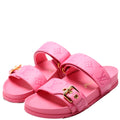 Bom Dia Flat Mules Monogram Calfskin Size 37 Pink