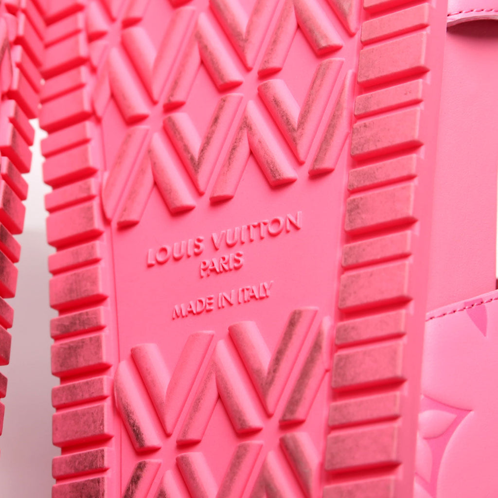 Bom Dia Flat Mules Monogram Calfskin Size 37 Pink