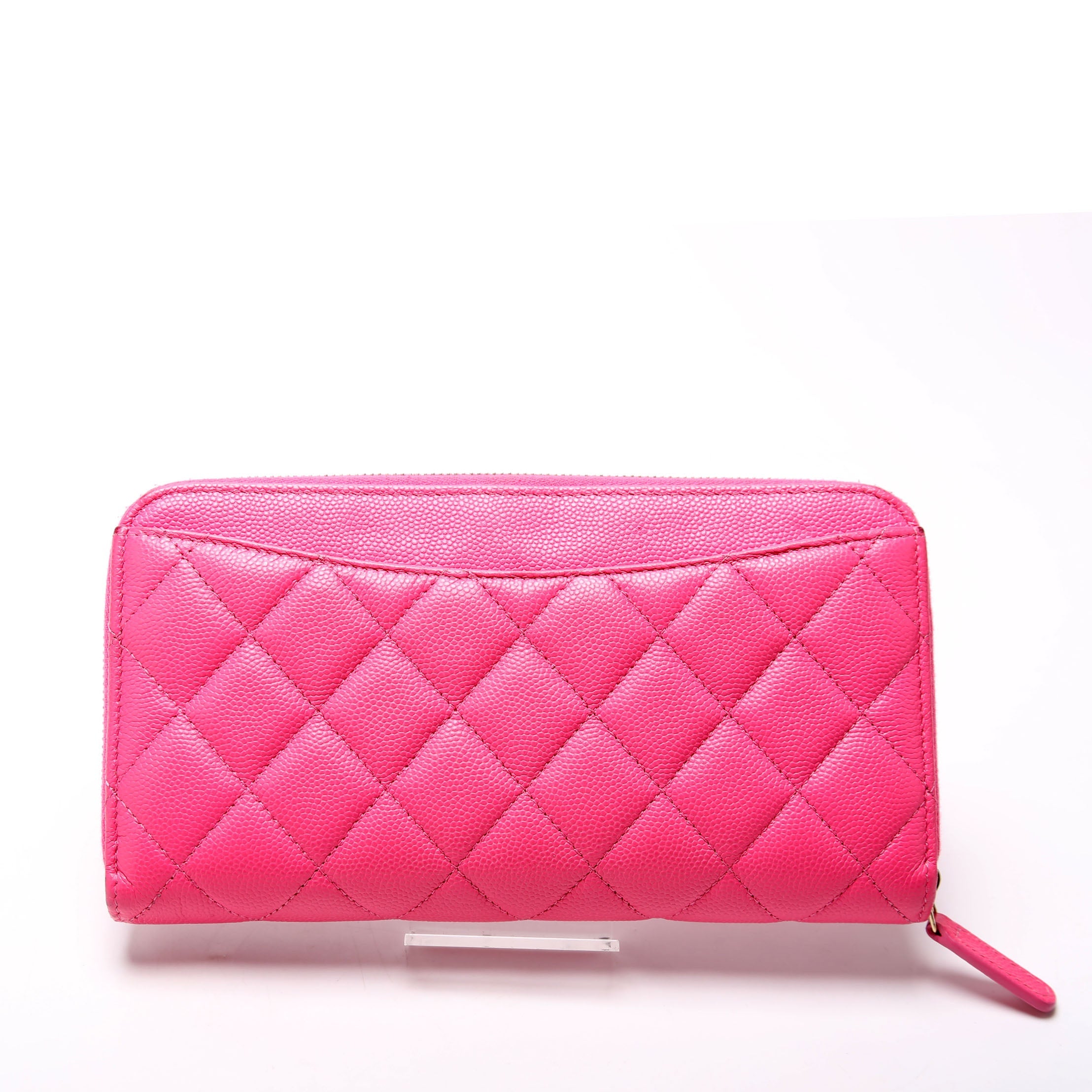 CC Long Zip Around Wallet Caviar RFID Pink