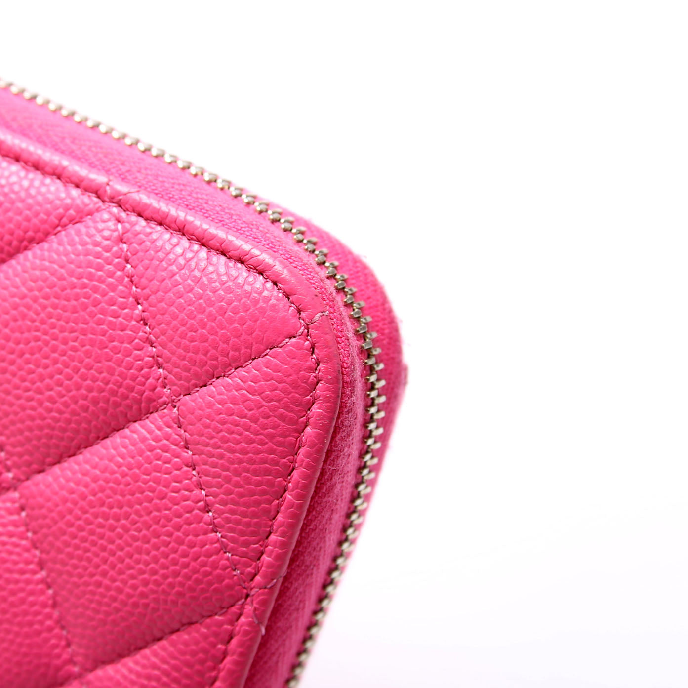 CC Long Zip Around Wallet Caviar RFID Pink