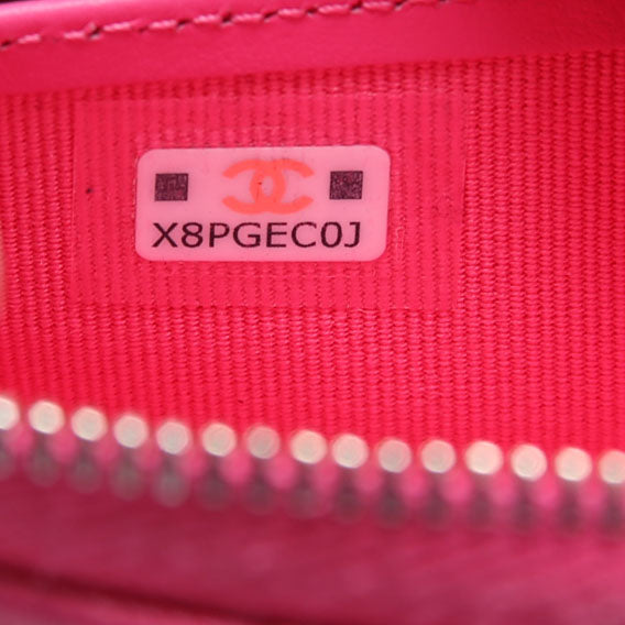 CC Long Zip Around Wallet Caviar RFID Pink