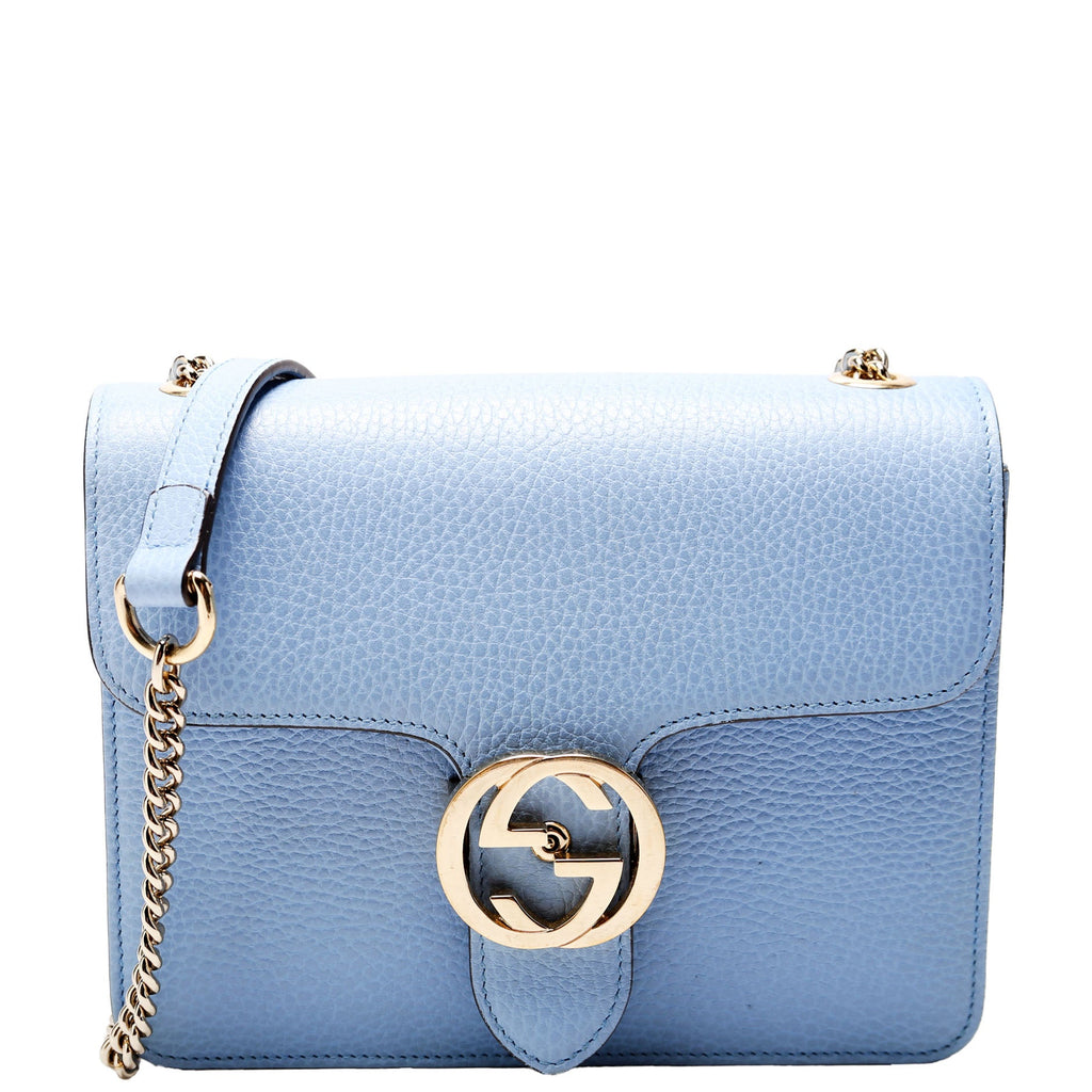 510304 Interlocking Small Crossbody Light Blue