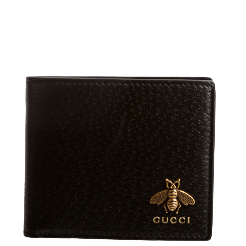 523664 Animalier Bee Leather Wallet Black