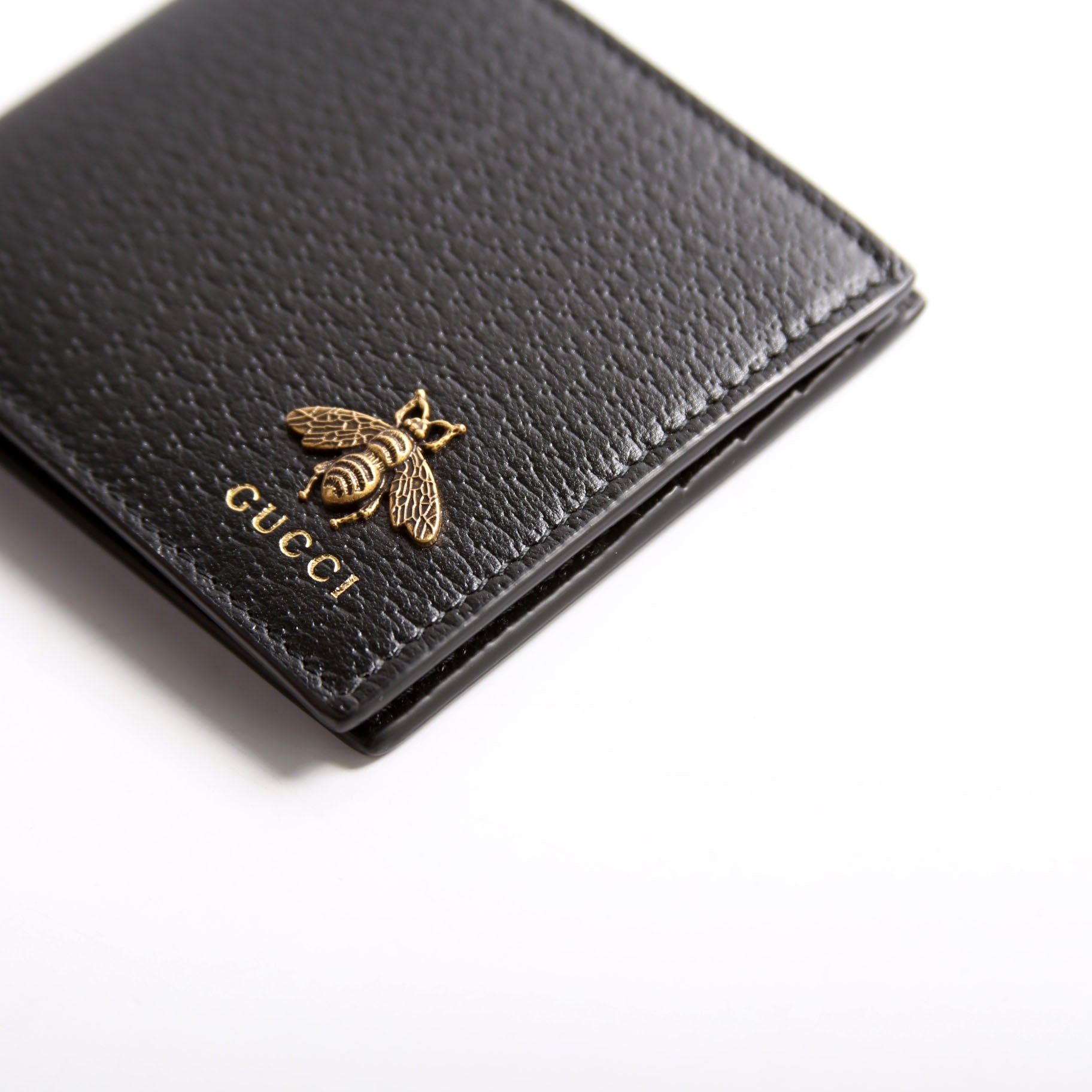 523664 Animalier Bee Leather Wallet Black