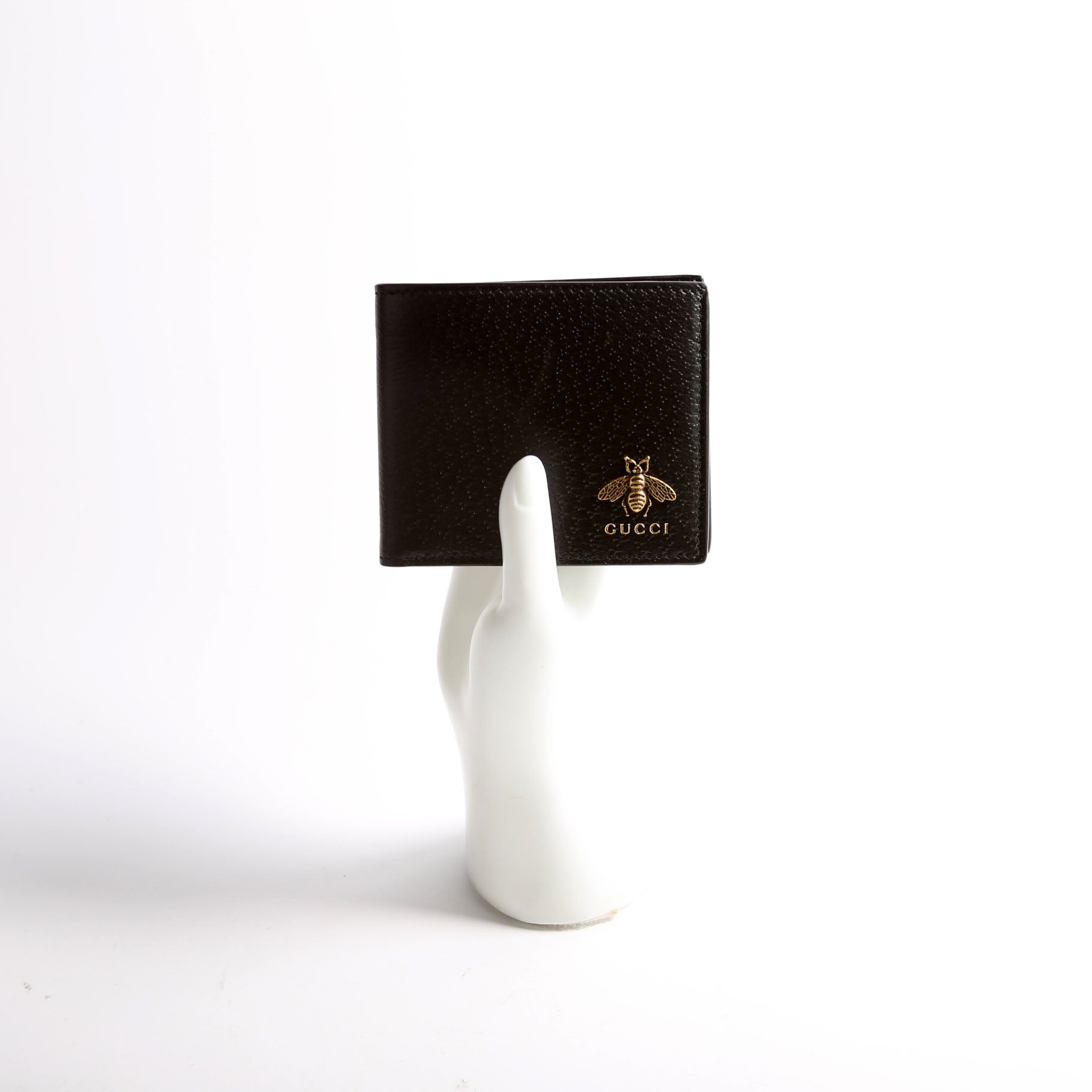 523664 Animalier Bee Leather Wallet Black