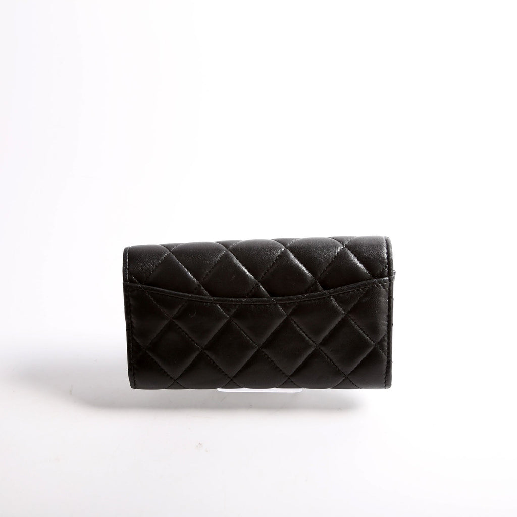 Classic Flap Wallet Long Lambskin Black