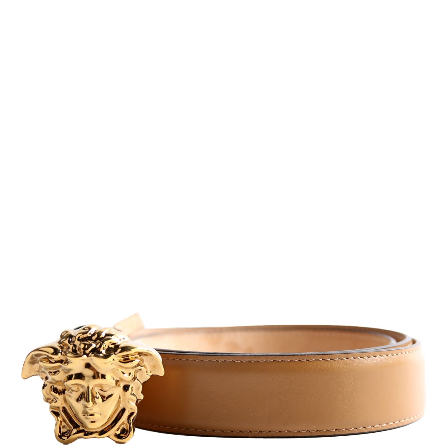 DCDD442 La Medusa Leather Belt Size 95/38 Tan