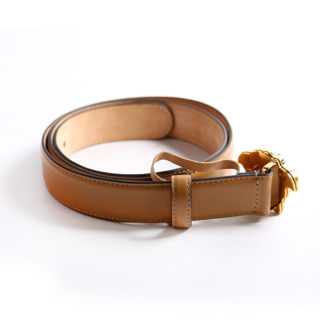 DCDD442 La Medusa Leather Belt Size 95/38 Tan