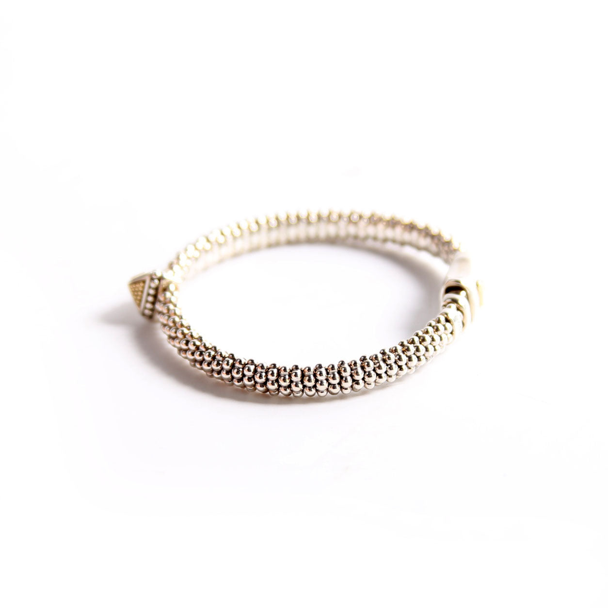 KSL Caviar Single Station Pyramid 6MM Bracelet 925/750