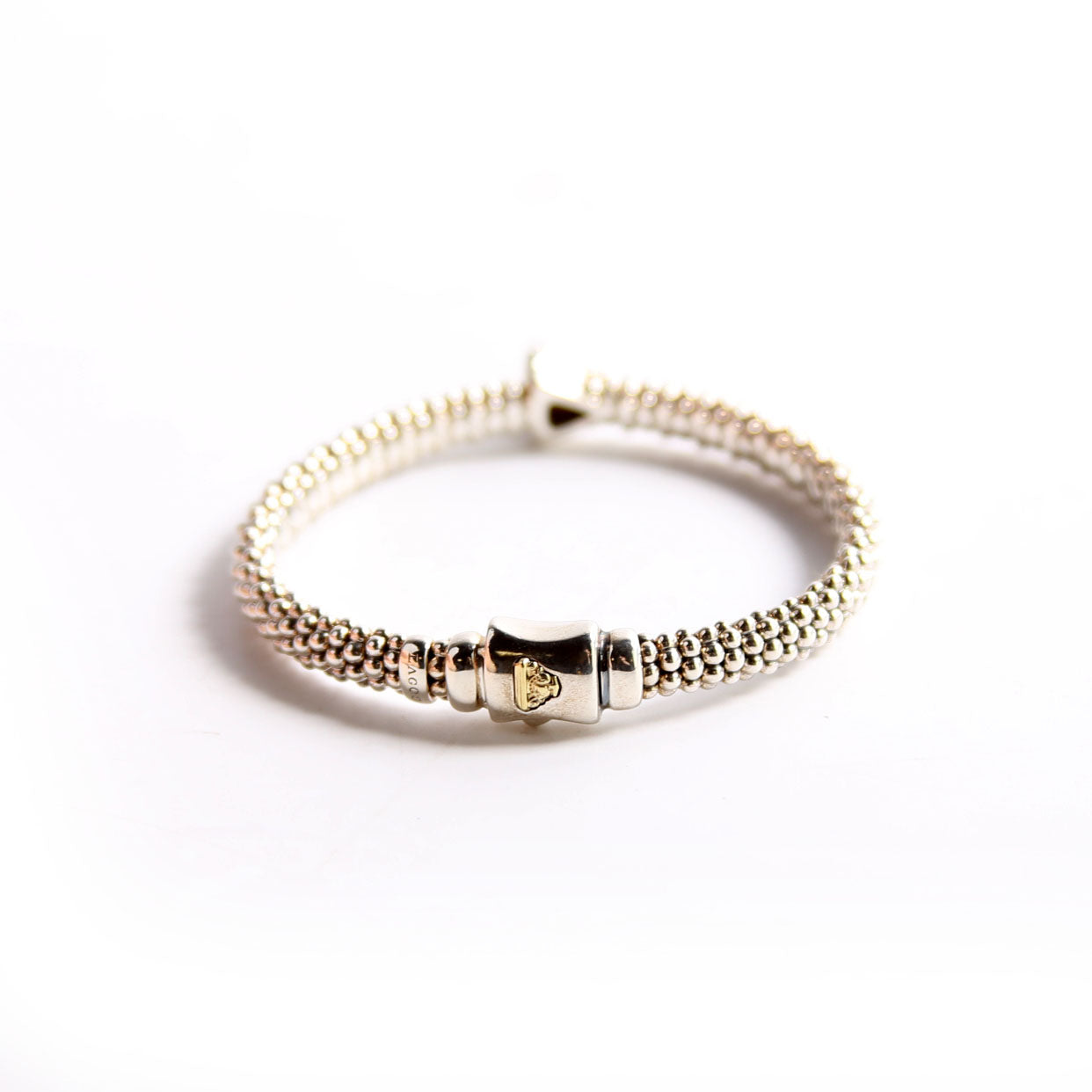 KSL Caviar Single Station Pyramid 6MM Bracelet 925/750