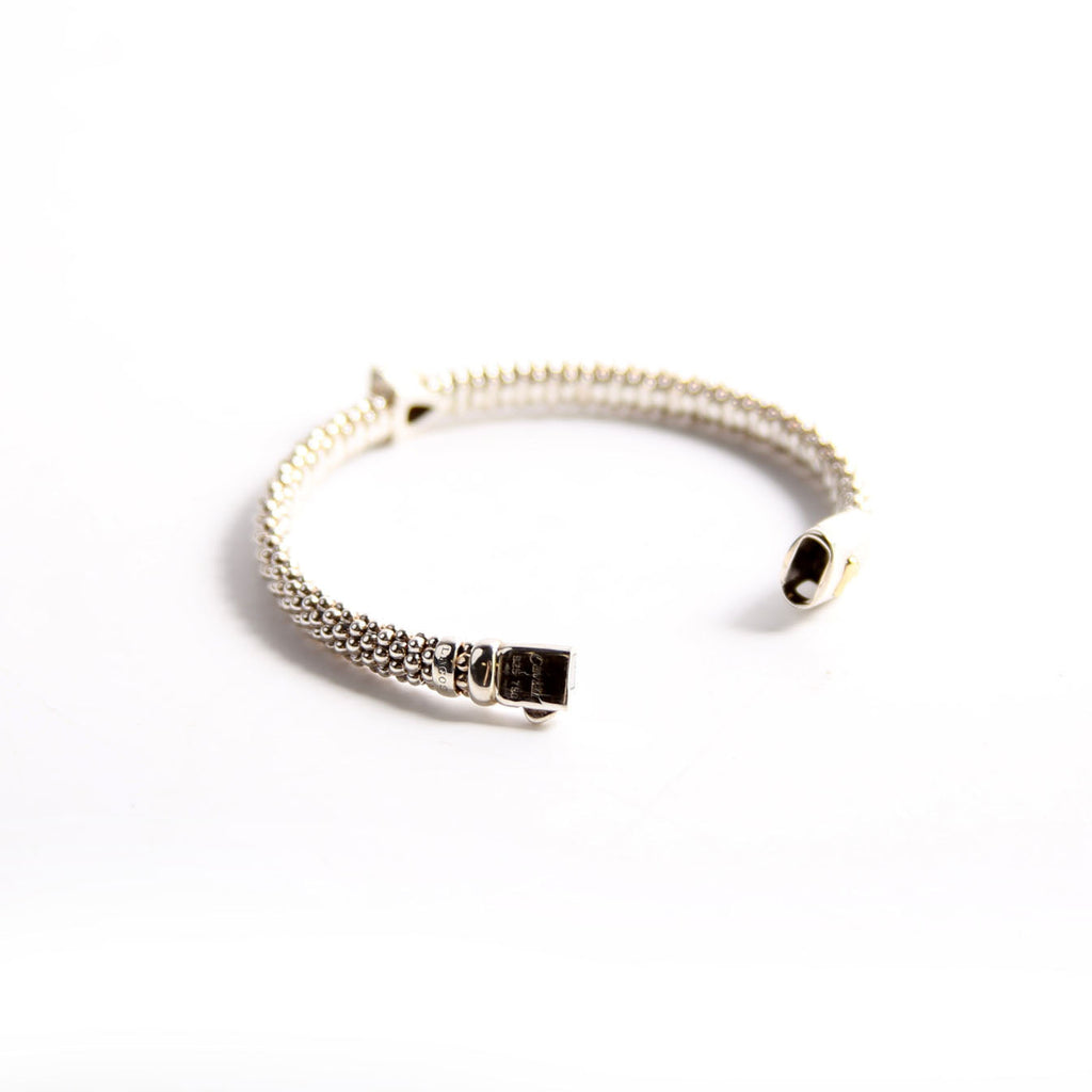 KSL Caviar Single Station Pyramid 6MM Bracelet 925/750
