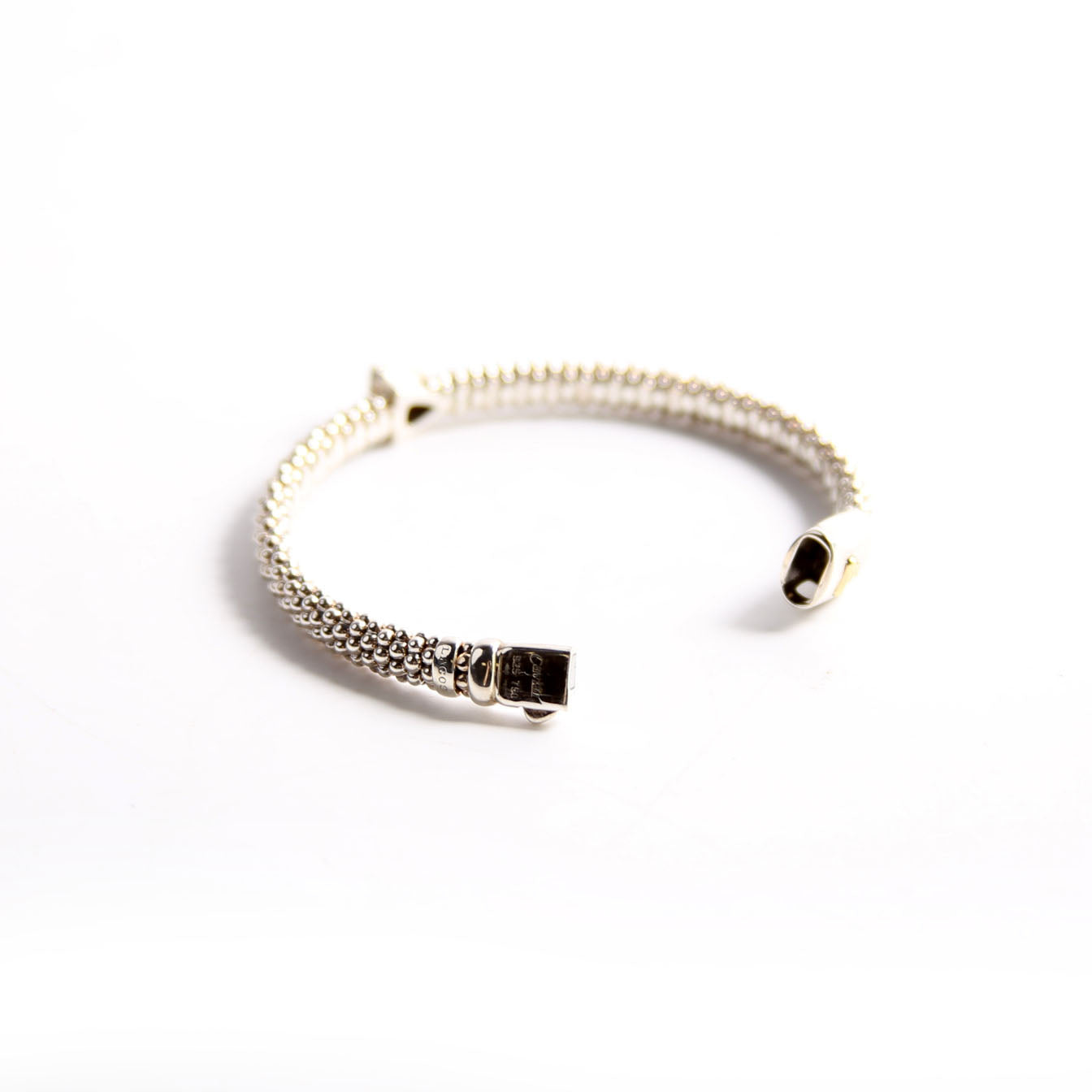 KSL Caviar Single Station Pyramid 6MM Bracelet 925/750
