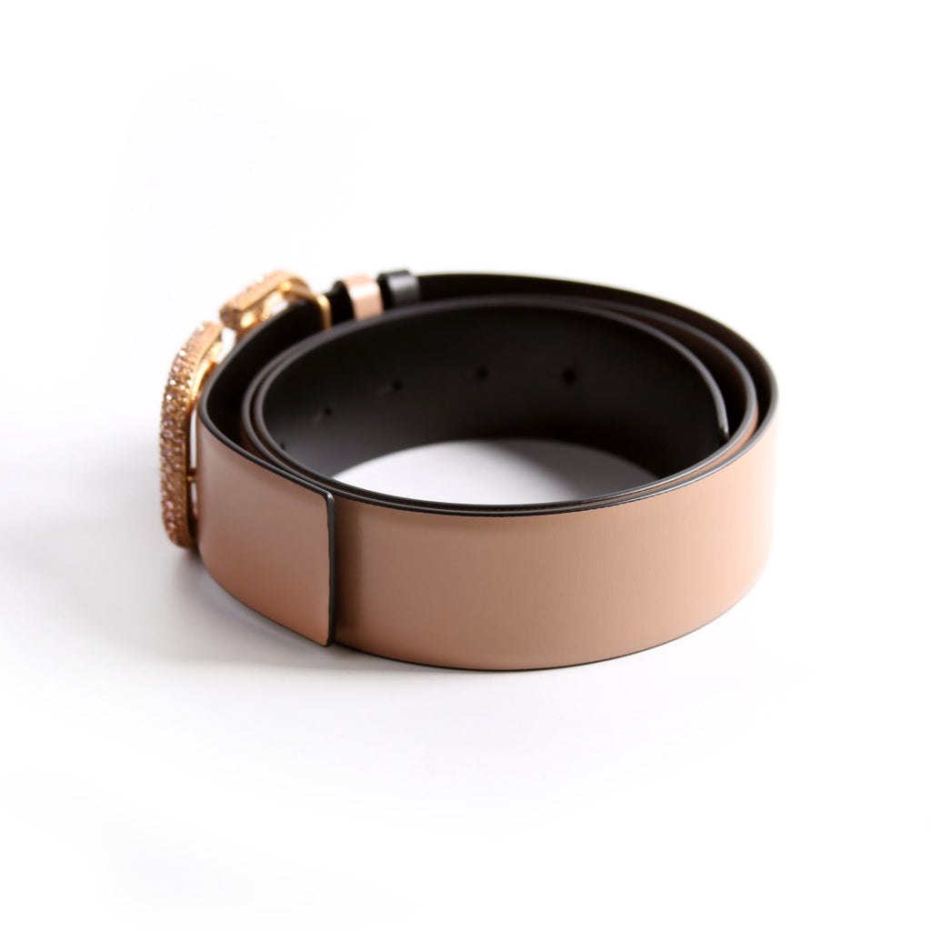 V Logo Signature Swarovski 40MM Reversible Belt Size 90/36 Tan