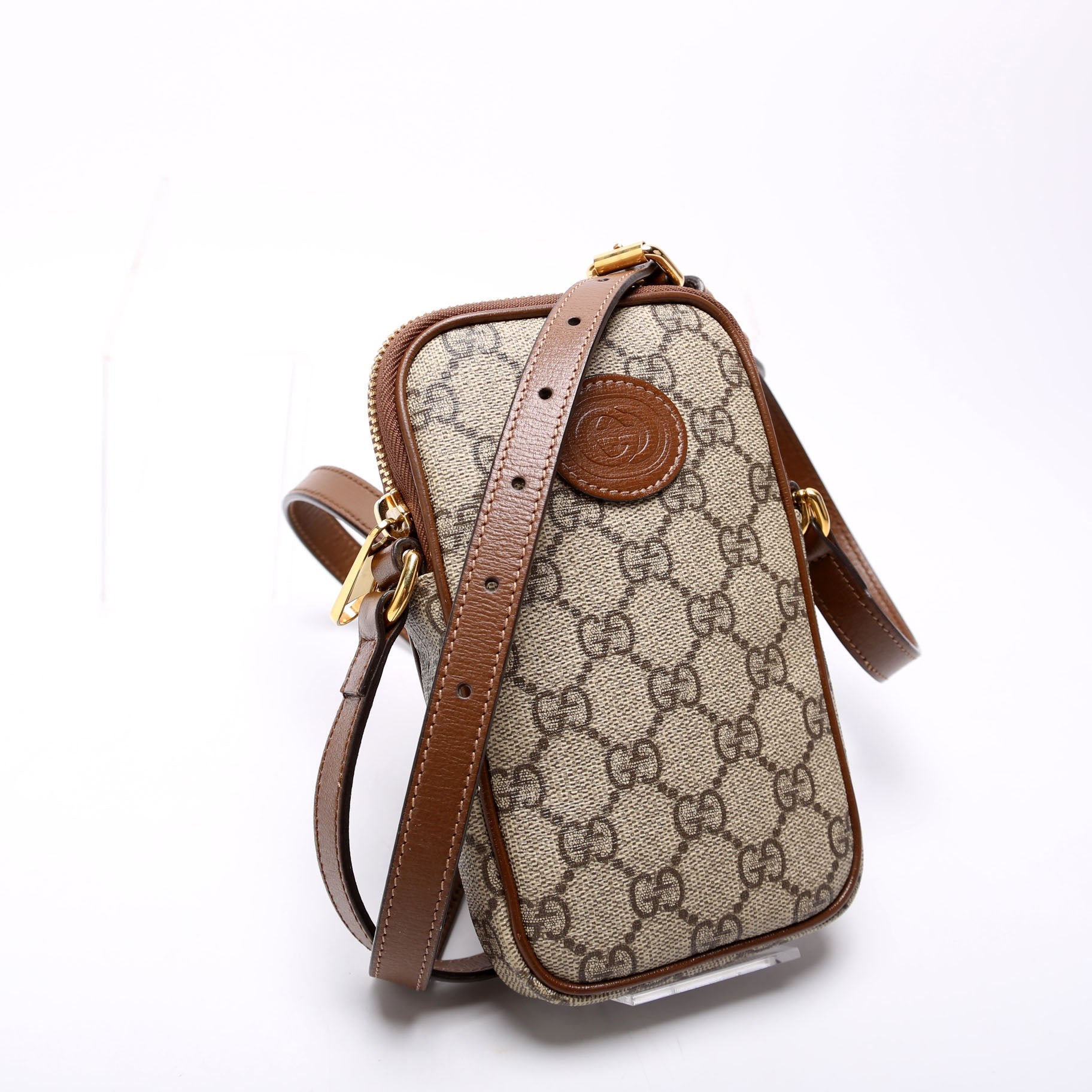 Gucci 700959 GG Supreme Interlocking Phone Pouch