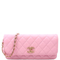 Clutch On Chain East West RFID Pink