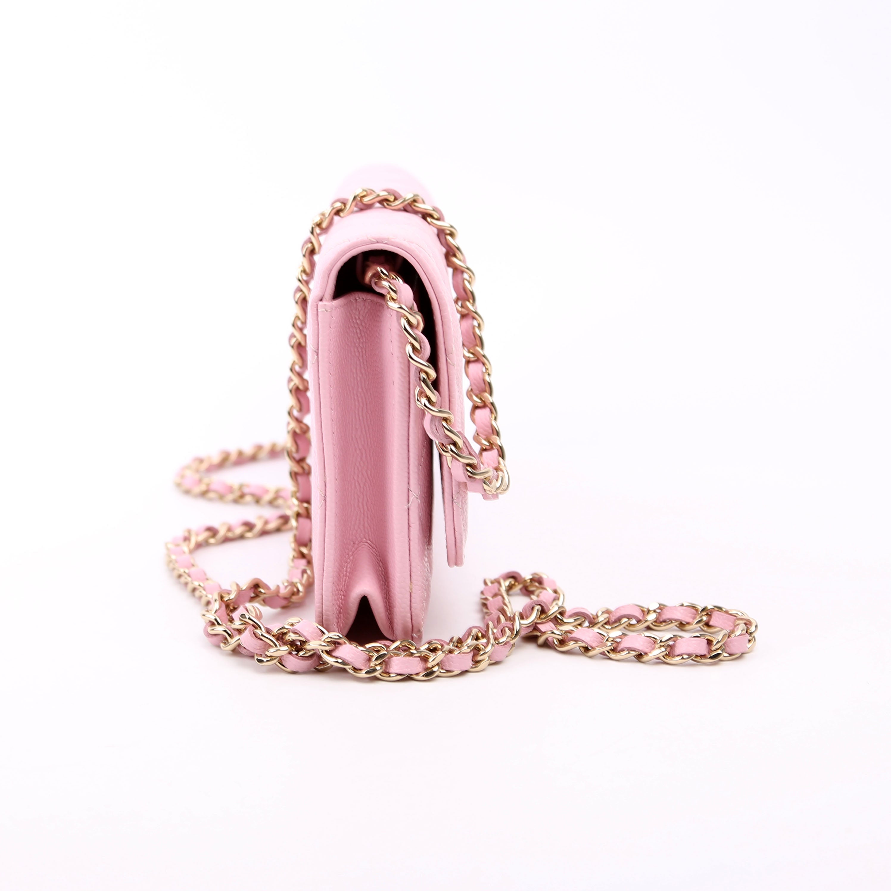 Clutch On Chain East West RFID Pink
