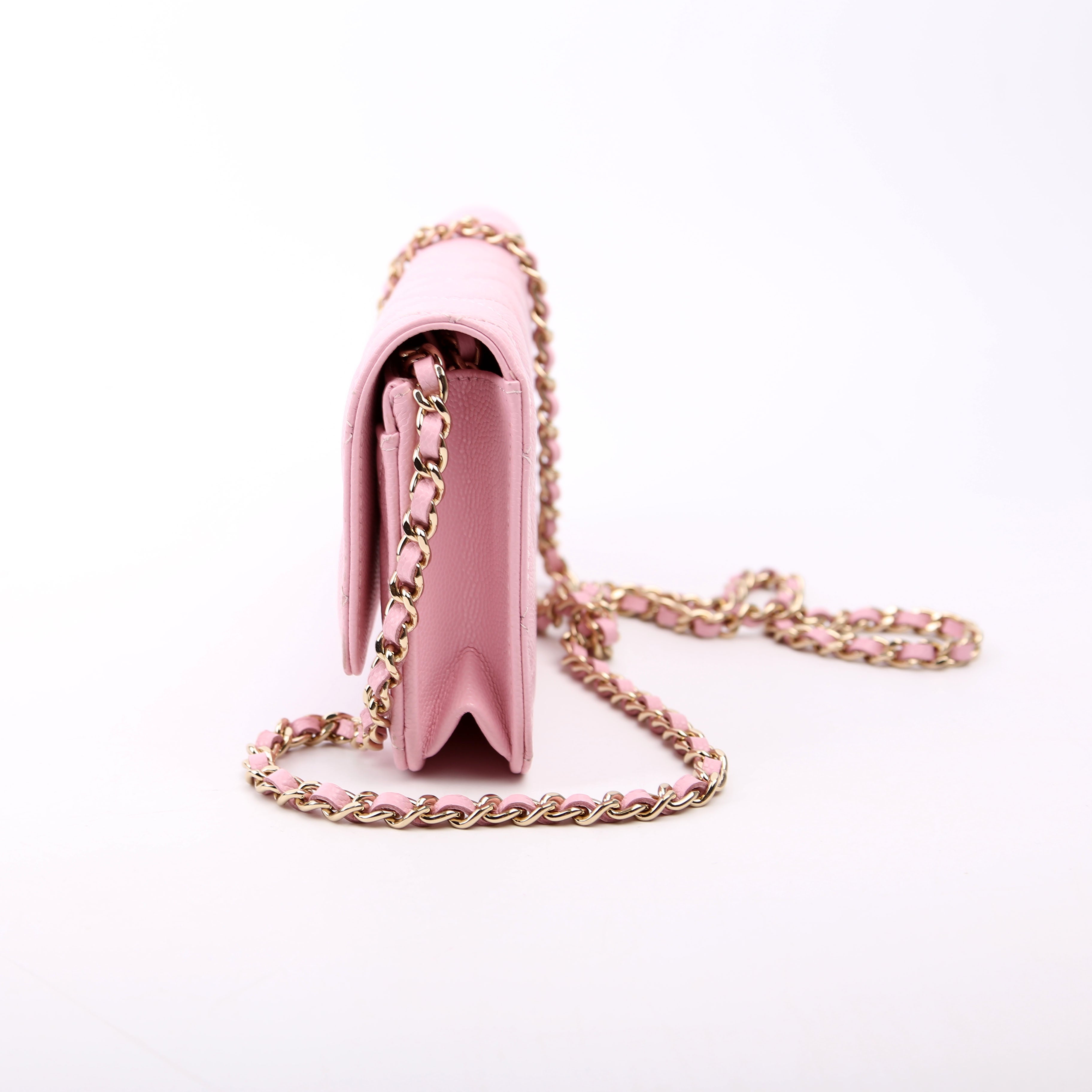 Clutch On Chain East West RFID Pink