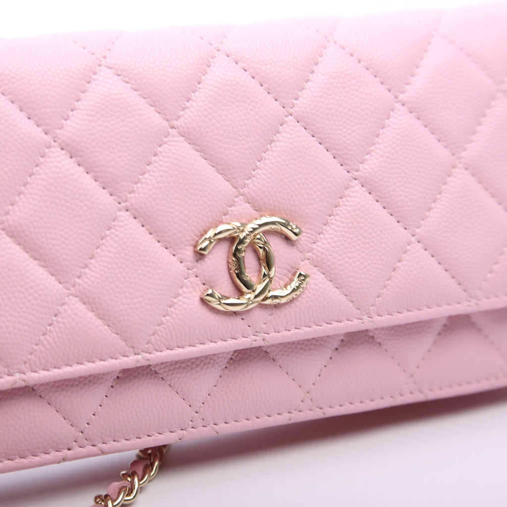 Clutch On Chain East West RFID Pink