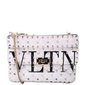 VTLN Print Rockstud Spike Studded Shoulder Medium White