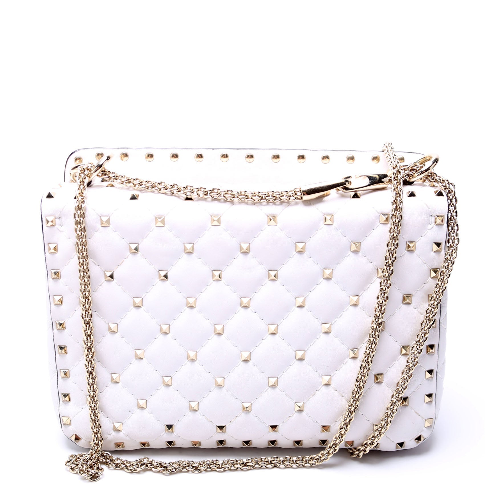VTLN Print Rockstud Spike Studded Shoulder Medium White