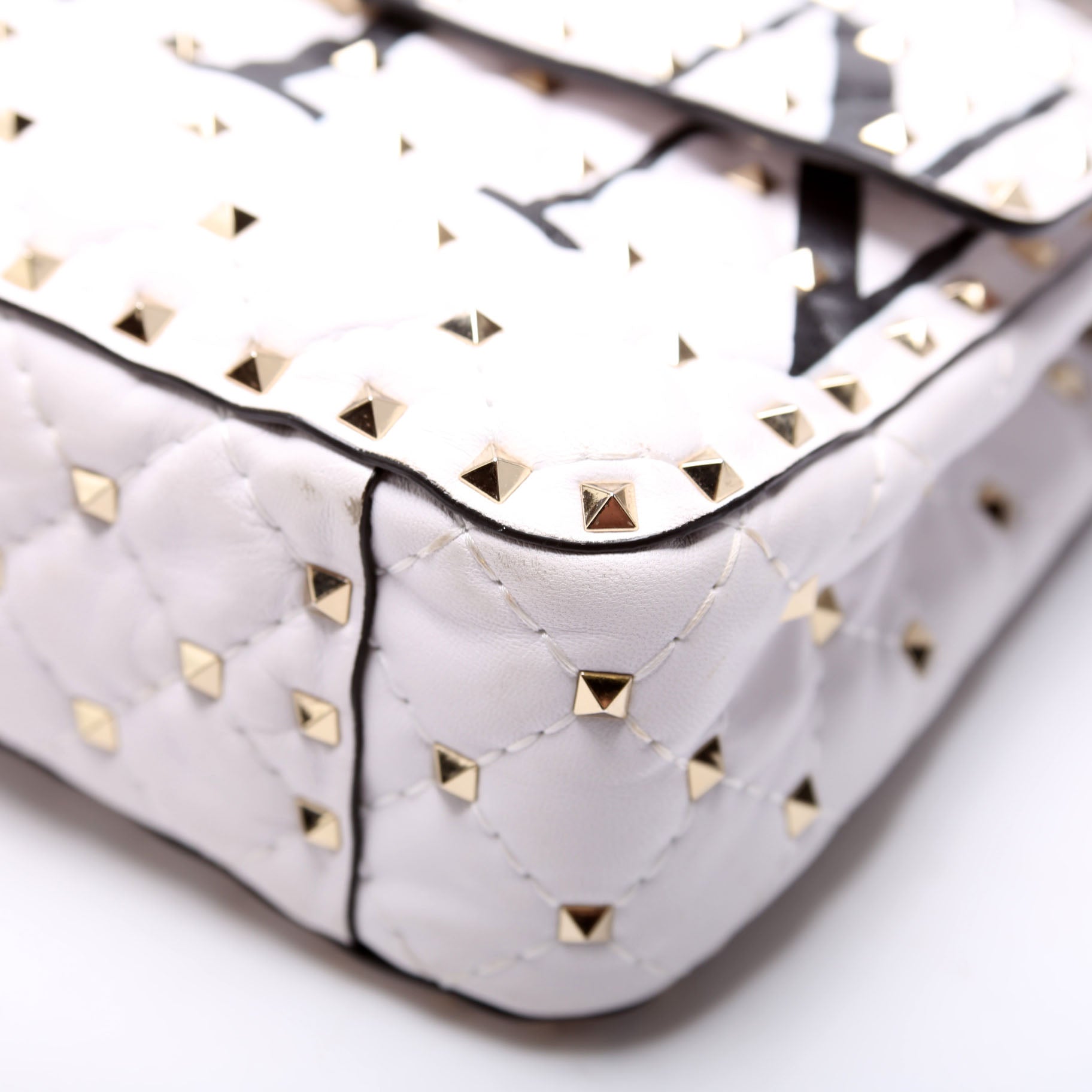 VTLN Print Rockstud Spike Studded Shoulder Medium White