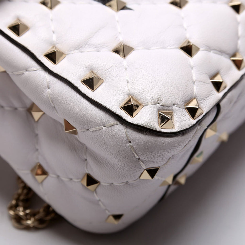 VTLN Print Rockstud Spike Studded Shoulder Medium White