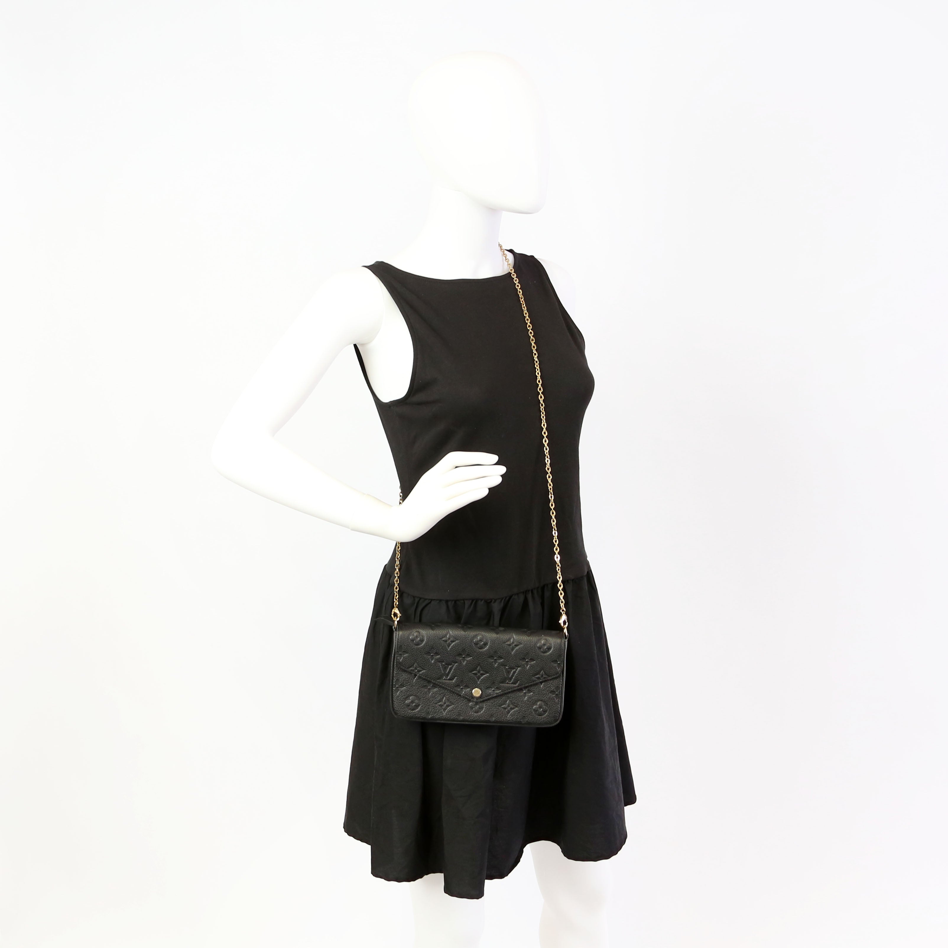 Pochette Felicie Empreinte Black