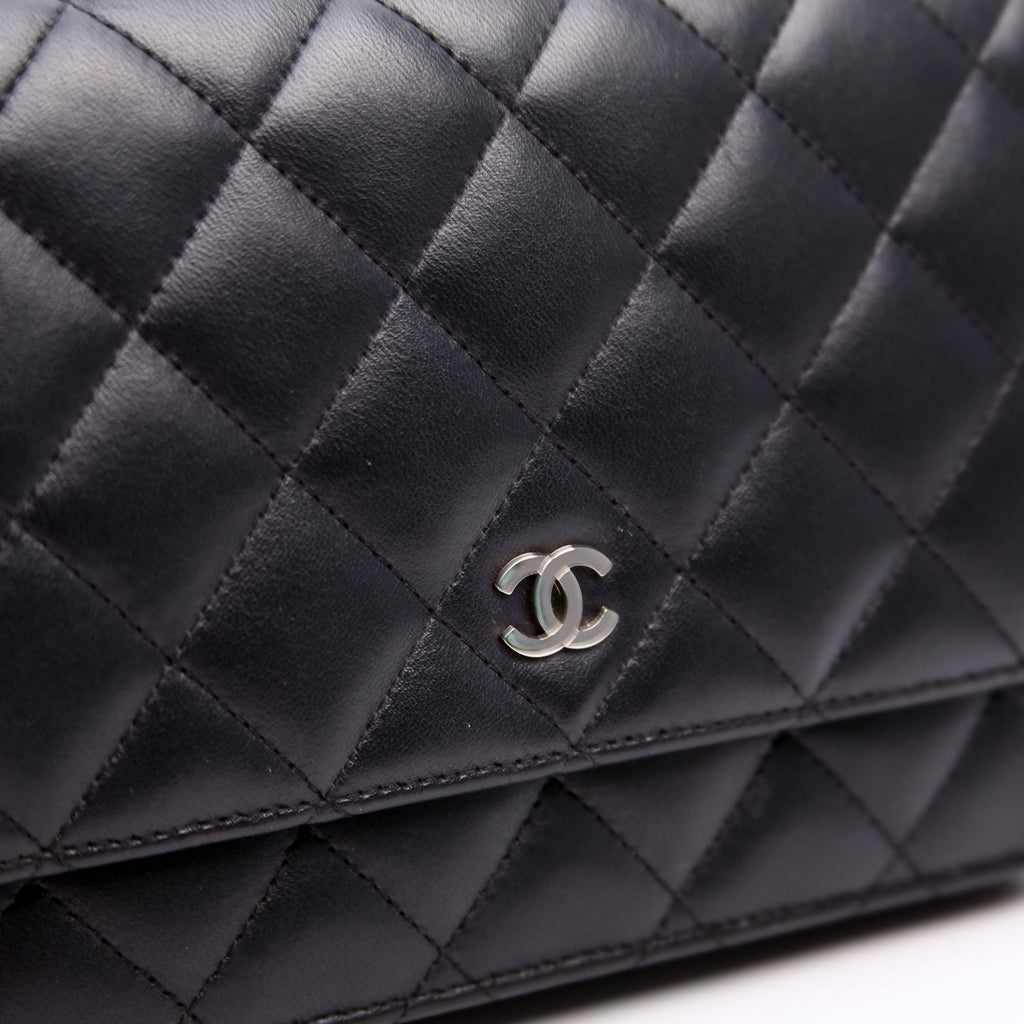 WOC Classic Quilted Lambskin Black