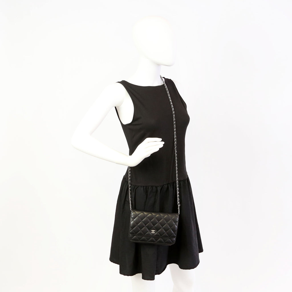 WOC Classic Quilted Lambskin Black