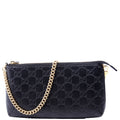 428449 GG Leather Wristlet Black
