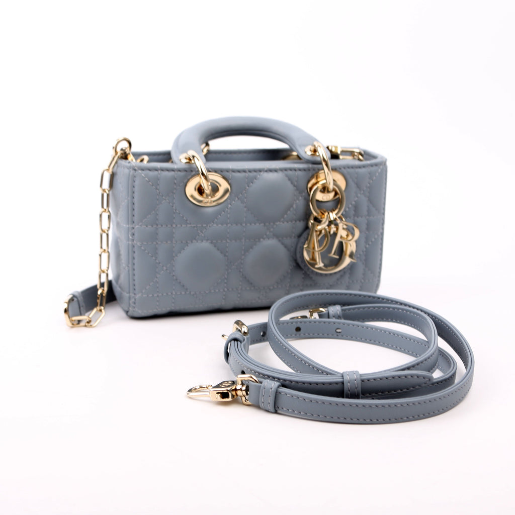 Lady D-Joy Micro Lambskin Blue