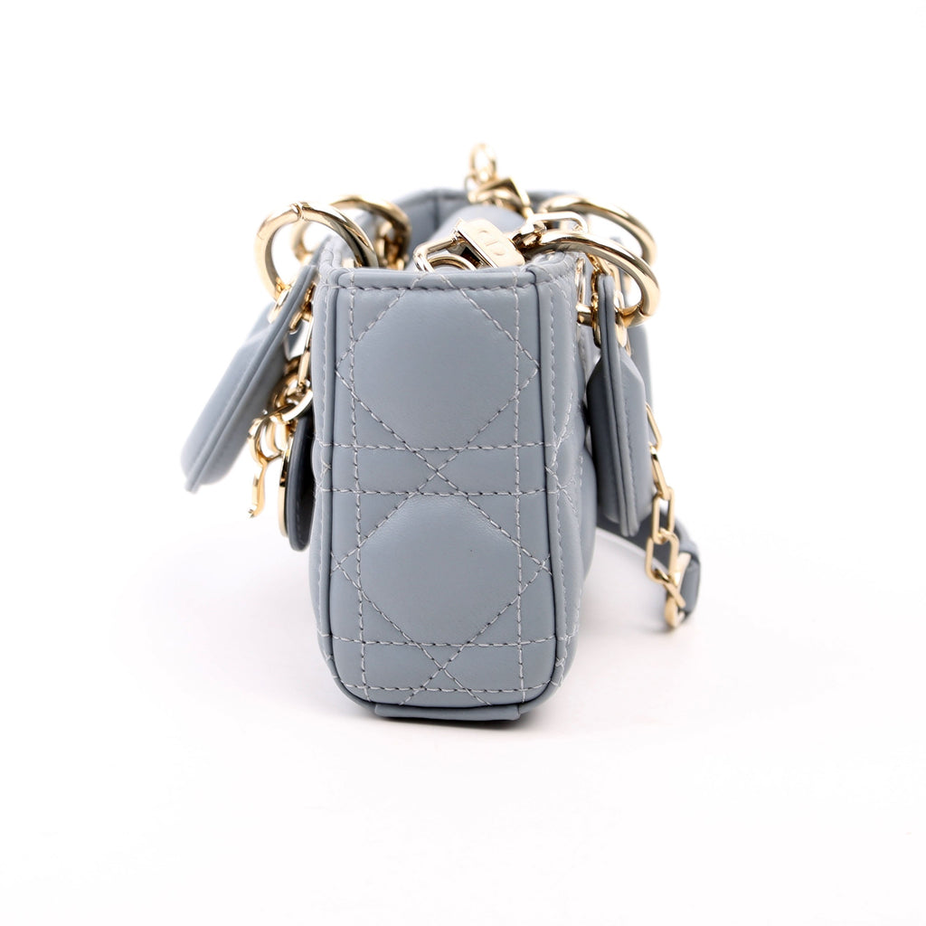 Lady D-Joy Micro Lambskin Blue
