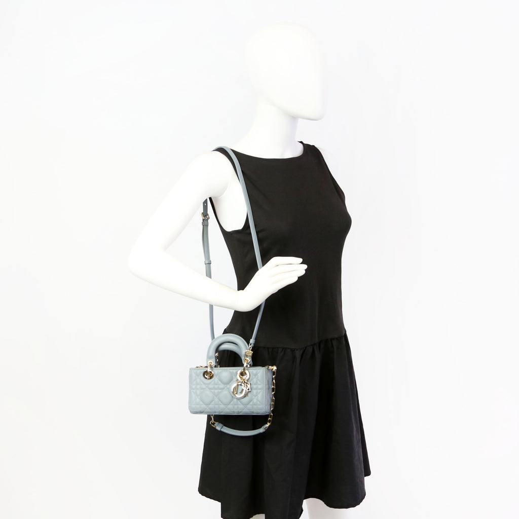 Lady D-Joy Micro Lambskin Blue