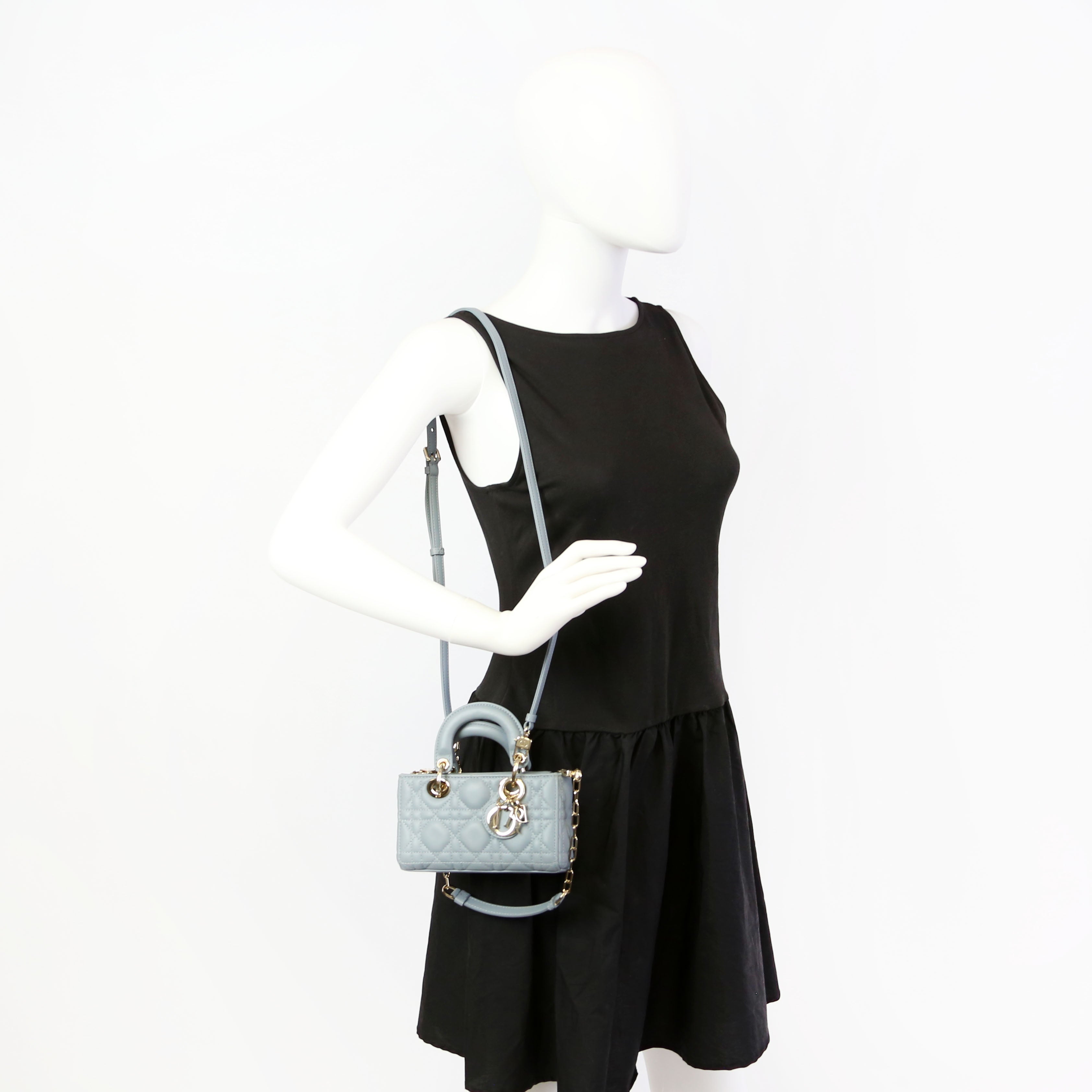 Lady D-Joy Micro Lambskin Blue