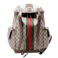 598140 Ophidia Leather Double Buckle Backpack Medium