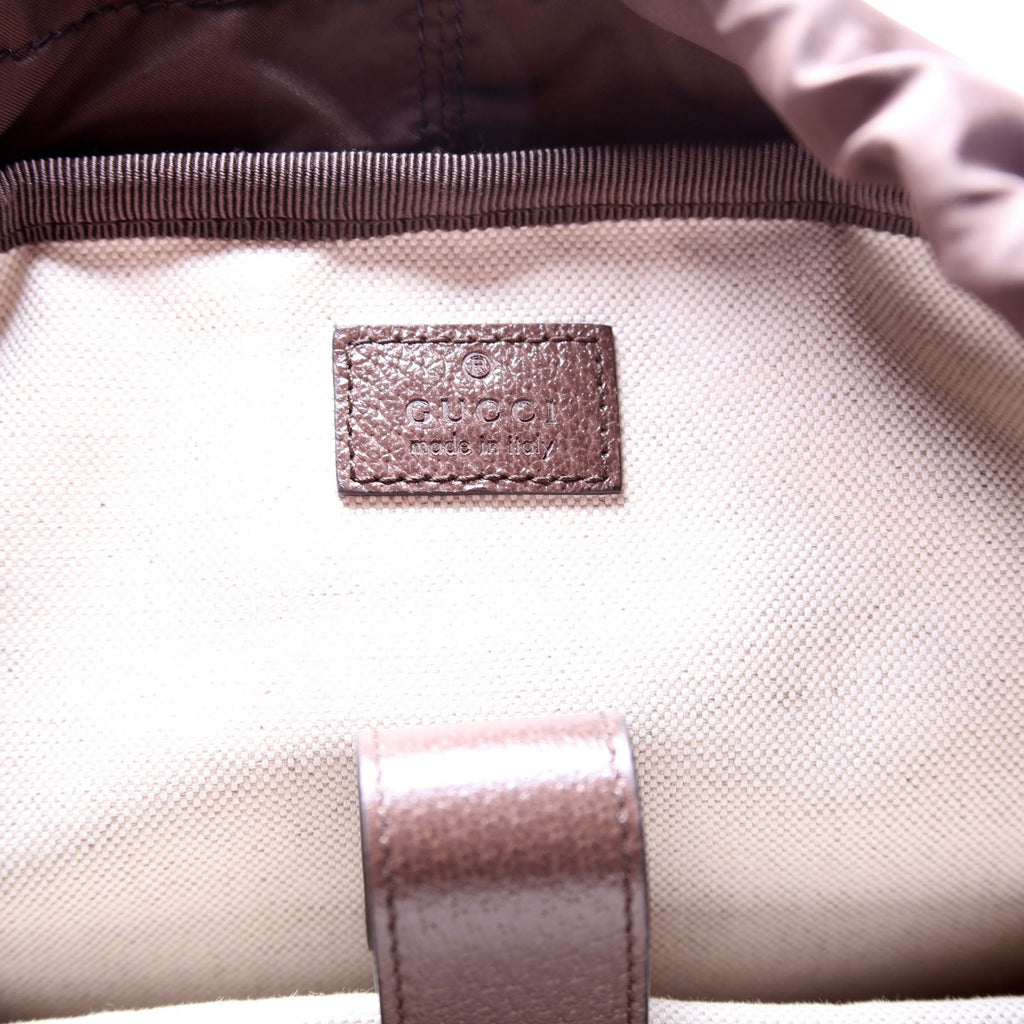 598140 Ophidia Leather Double Buckle Backpack Medium