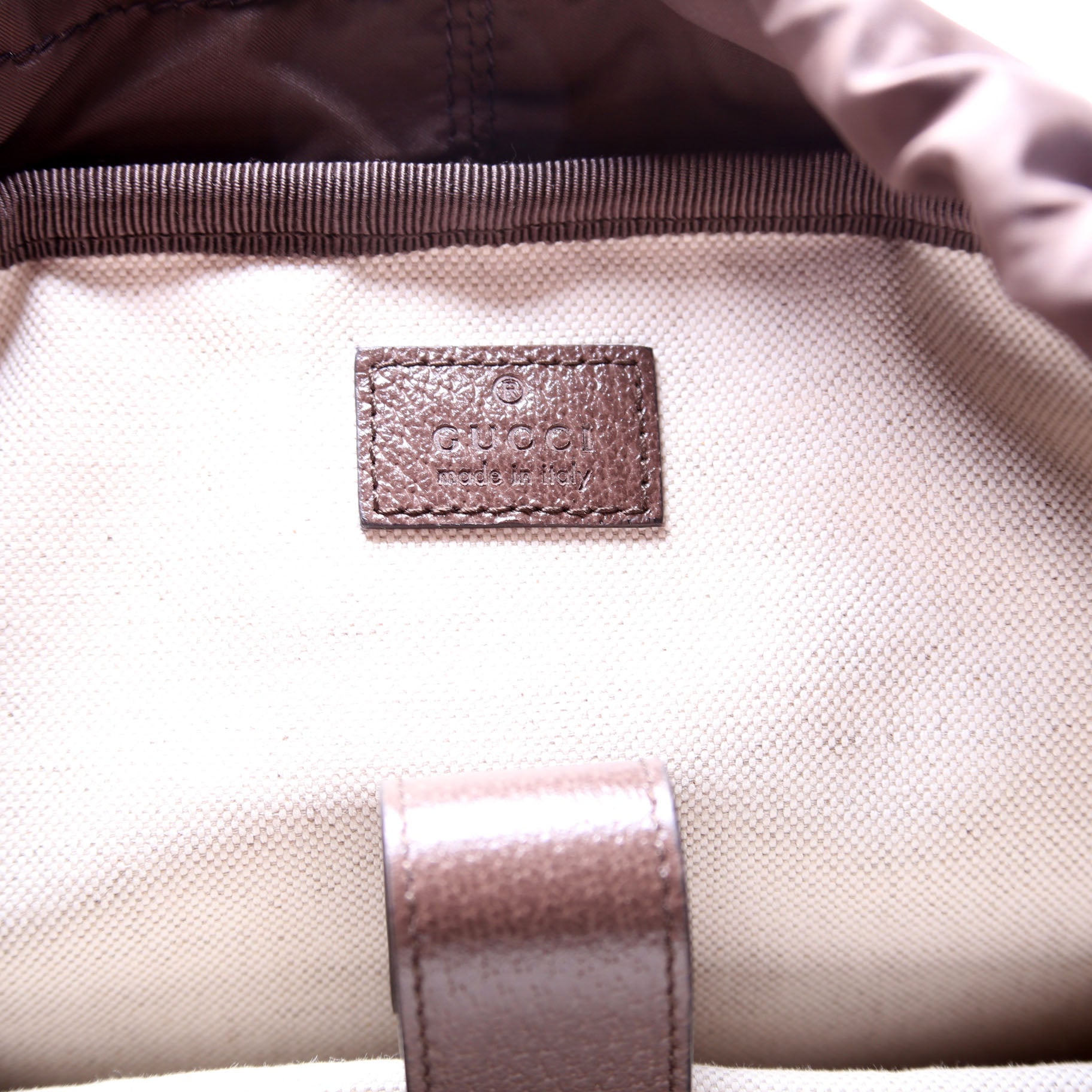 598140 Ophidia Leather Double Buckle Backpack Medium