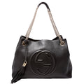 308982 Soho Leather Shoulder Medium Black