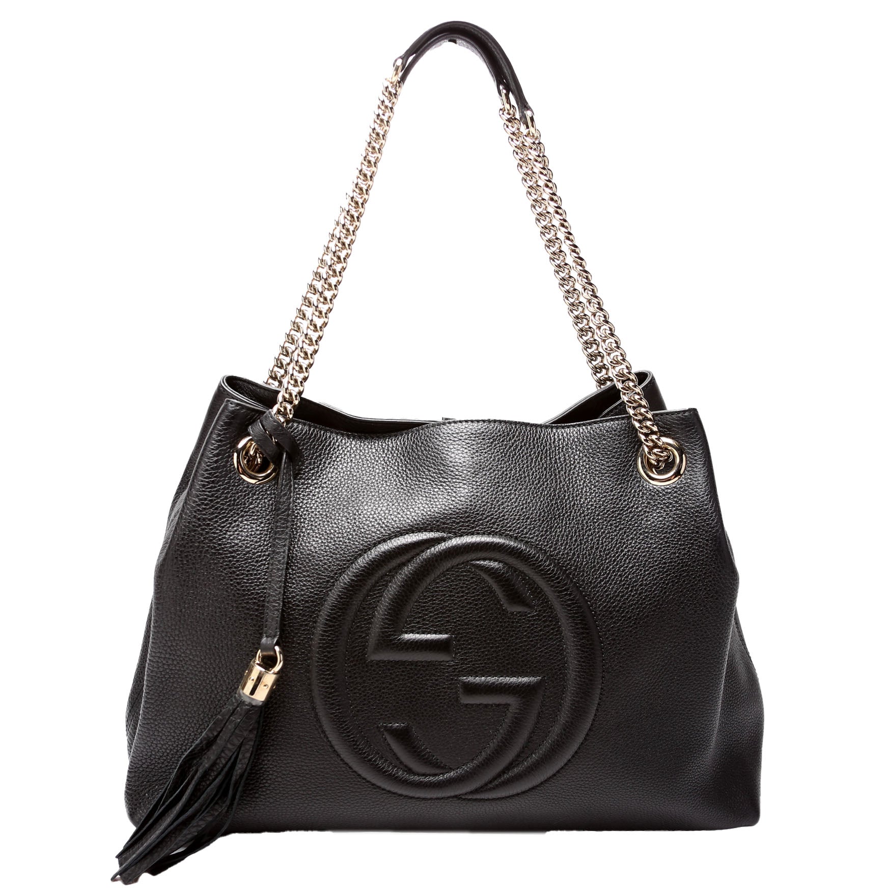 308982 Soho Leather Shoulder Medium Black