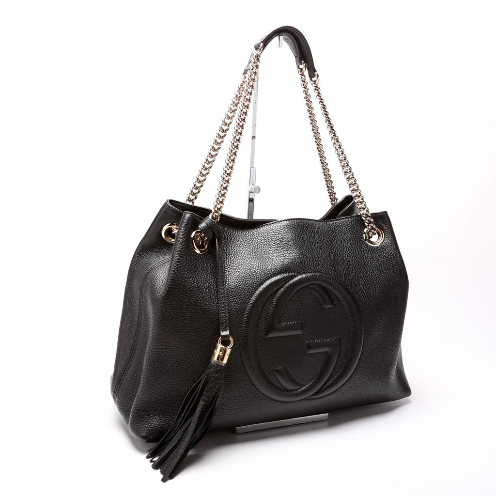 308982 Soho Leather Shoulder Medium Black
