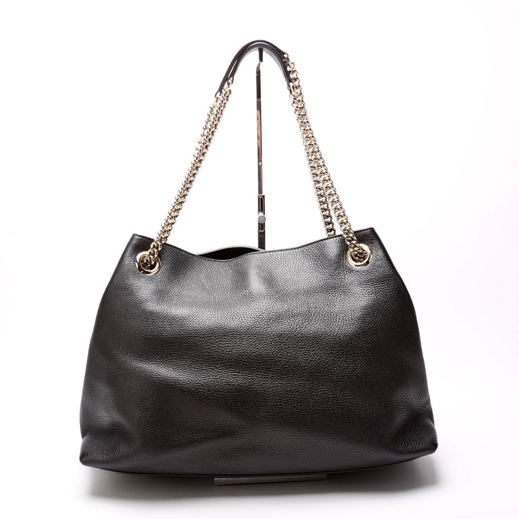 308982 Soho Leather Shoulder Medium Black
