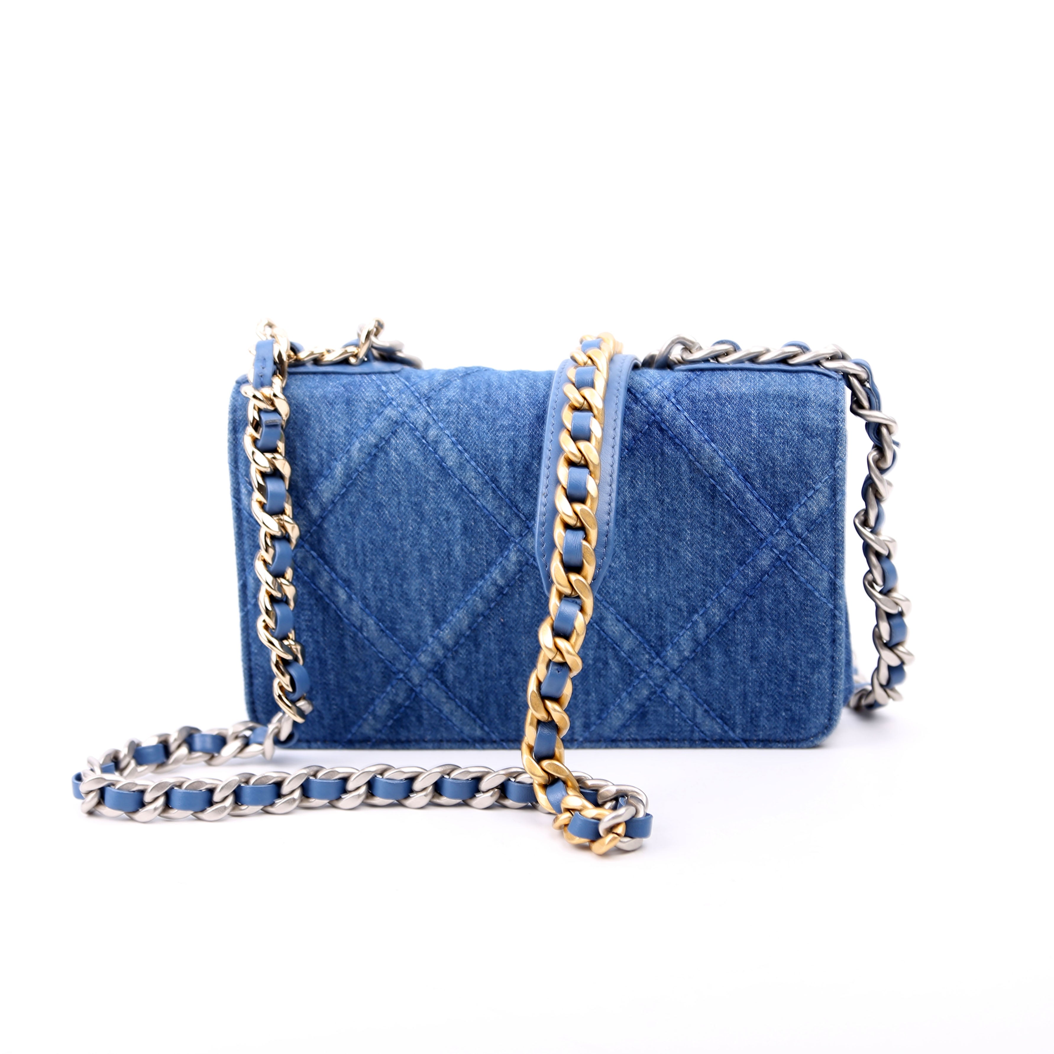 Chanel 19 WOC Quilted Denim 29M