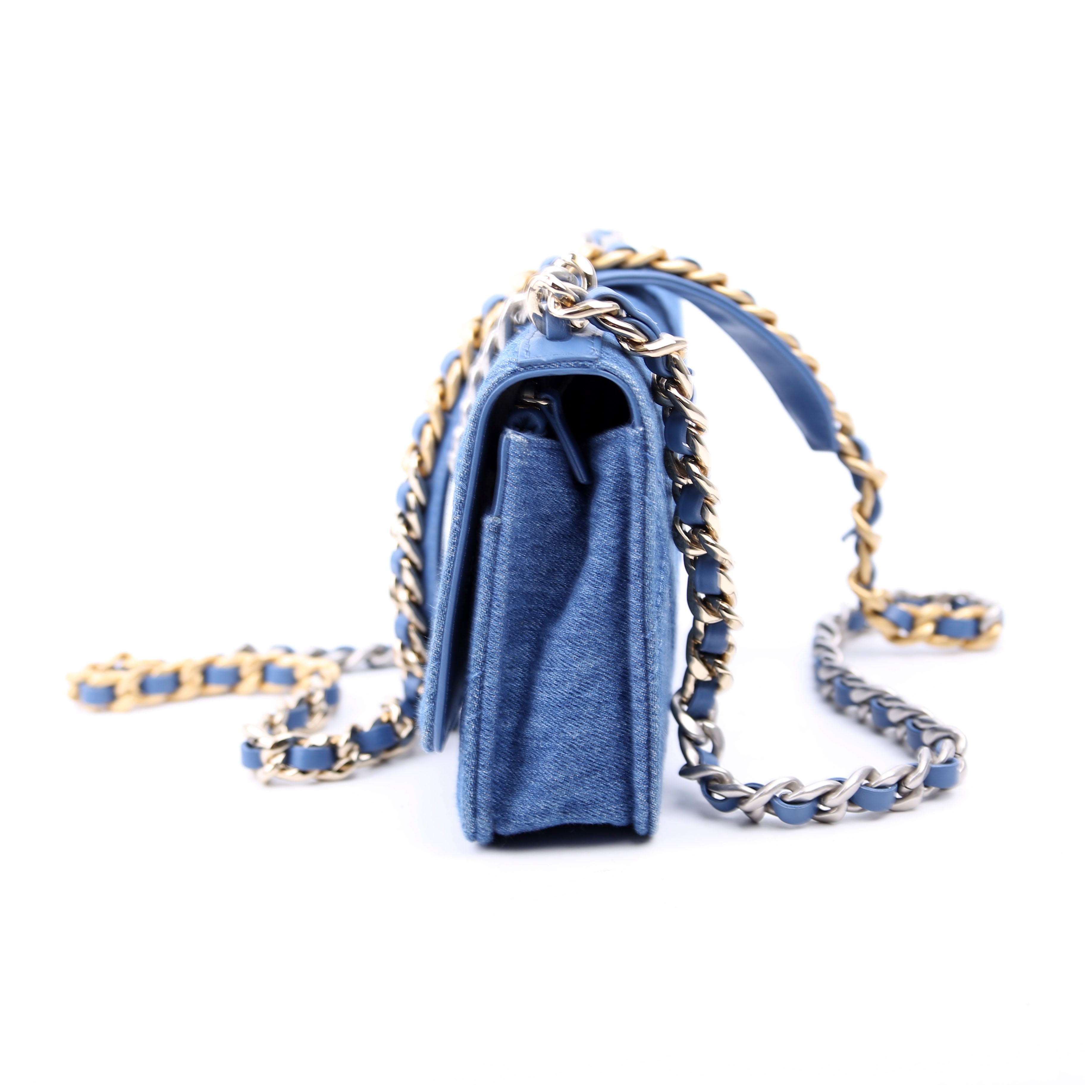 Chanel 19 WOC Quilted Denim 29M