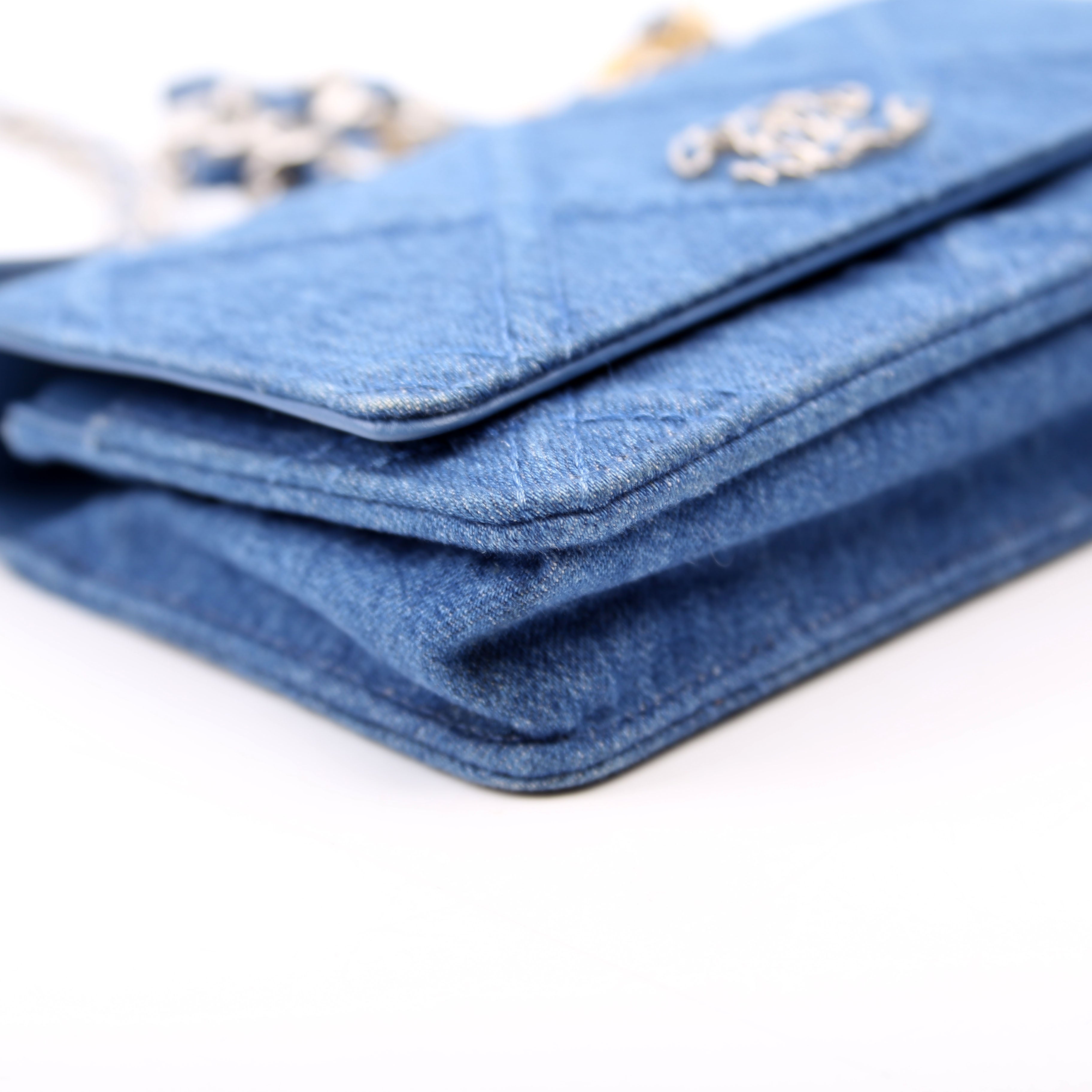Chanel 19 WOC Quilted Denim 29M