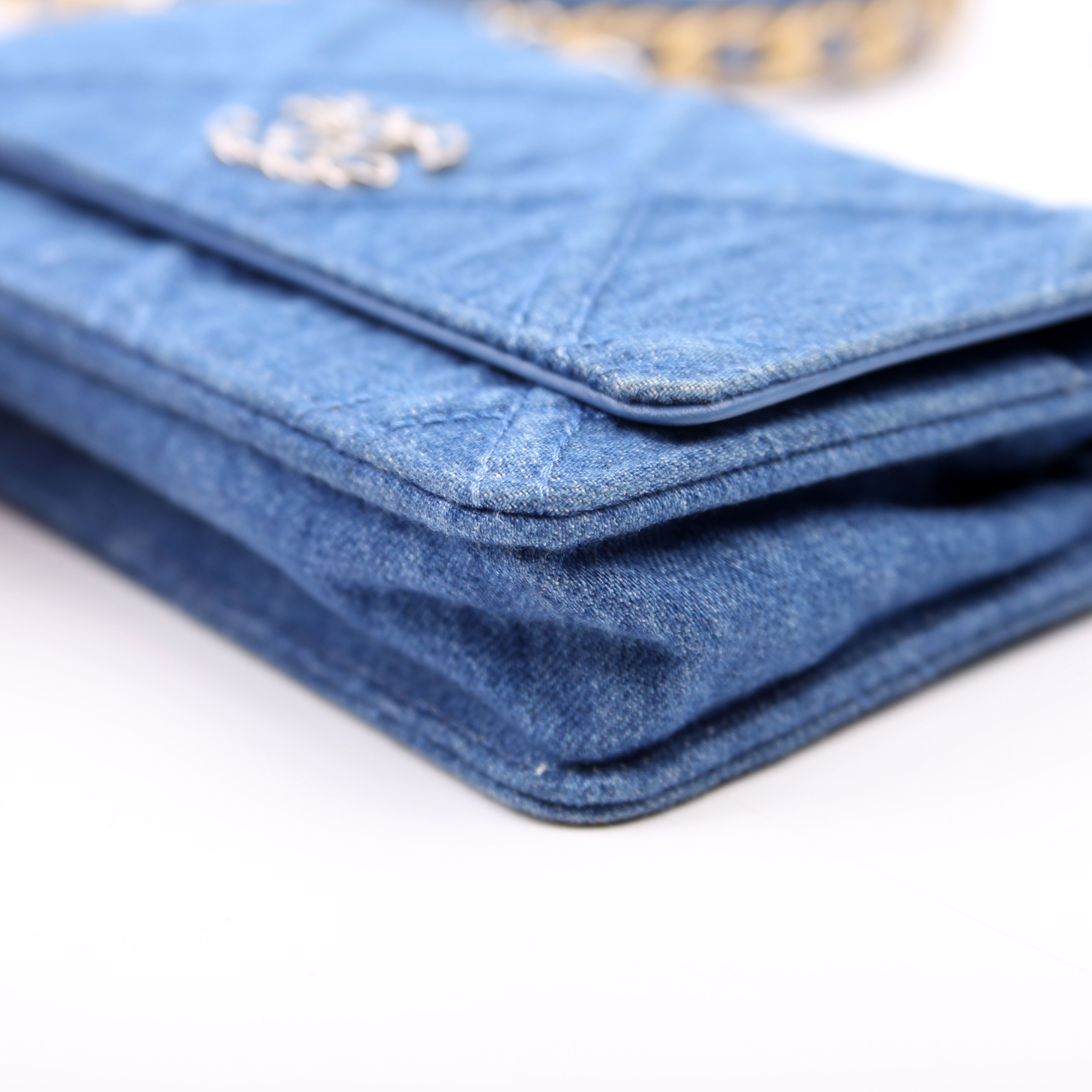 Chanel 19 WOC Quilted Denim 29M