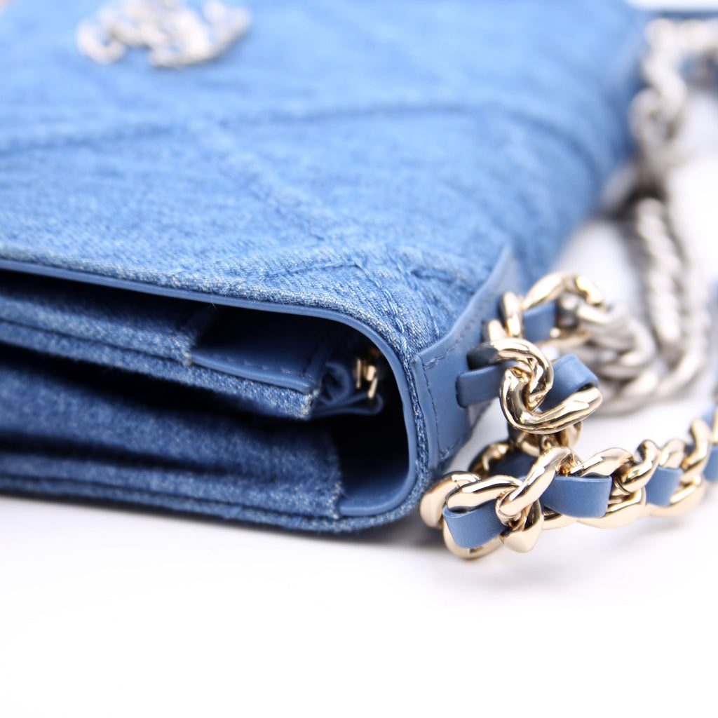 Chanel 19 WOC Quilted Denim 29M