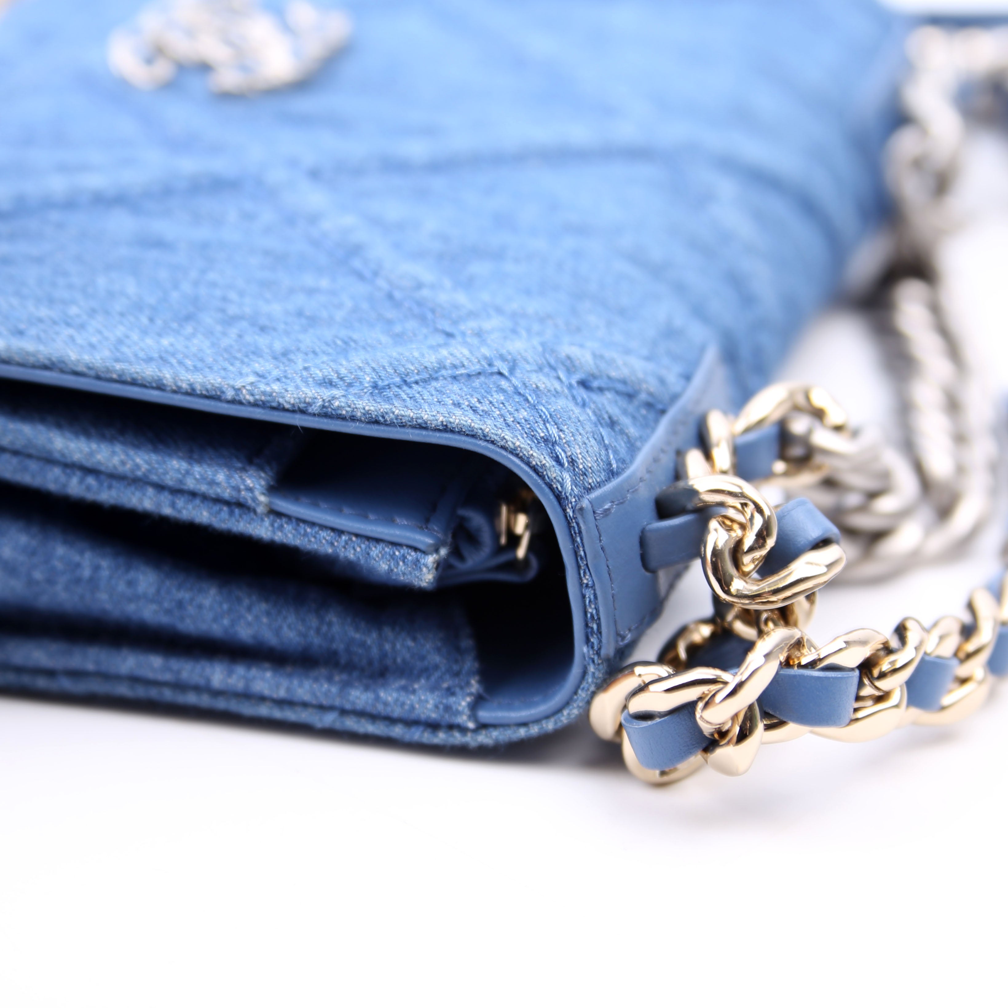 Chanel 19 WOC Quilted Denim 29M