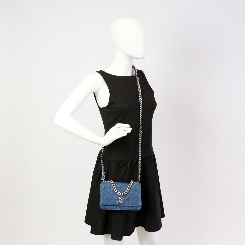 Chanel 19 WOC Quilted Denim 29M