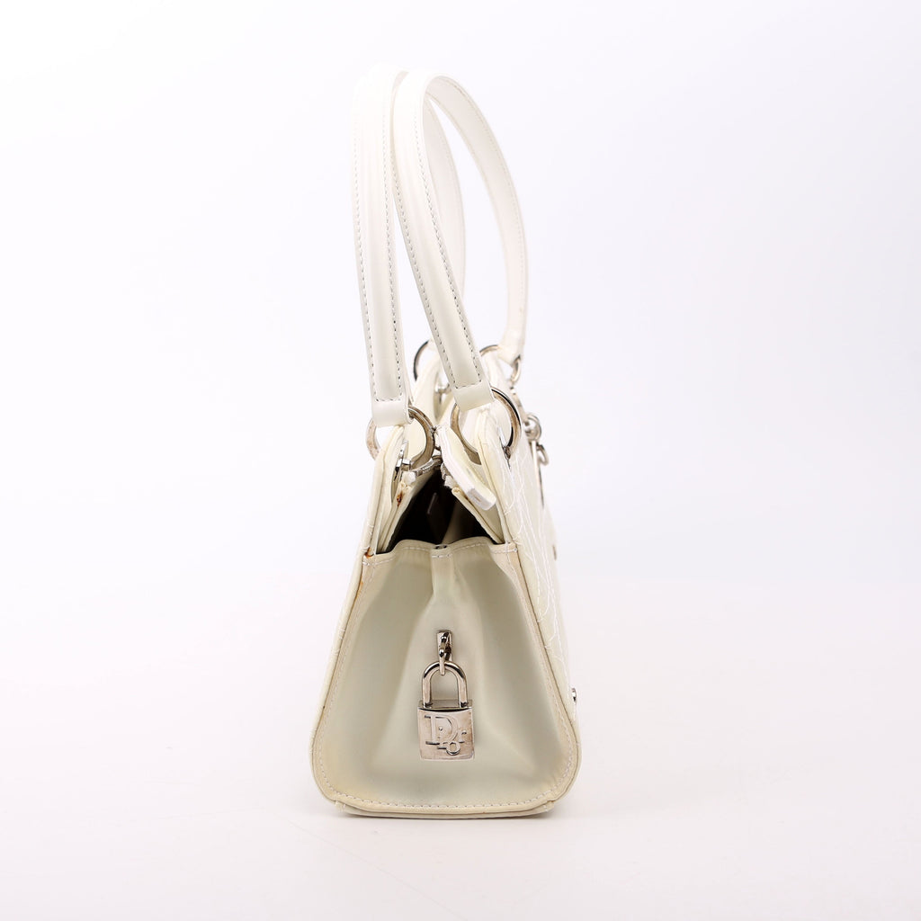 Lady Dior East West Vintage Canvas White