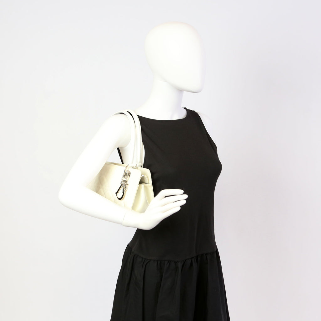 Lady Dior East West Vintage Canvas White